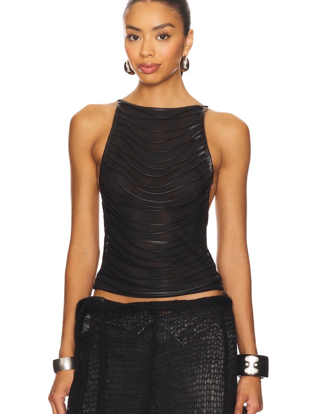 Jaded London Strings Attached Backless Top Leather String Fringe SOLD OUT